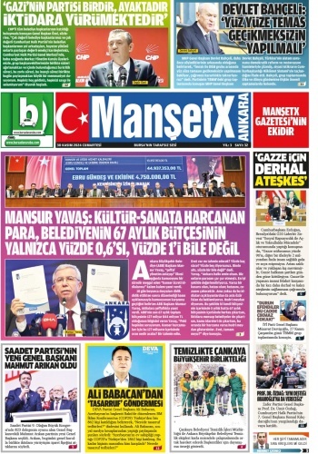 MANŞETX GAZETESİ'NİN 13.YIL 350. ANKARA -BURSA KASIM SAYILARI ÇIKTI